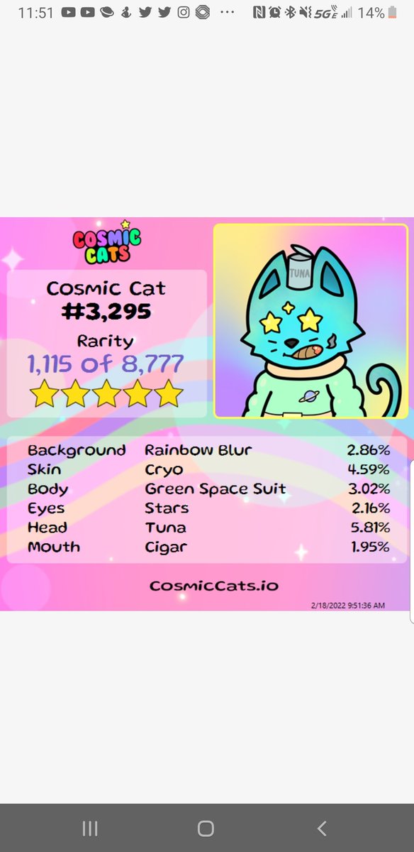 RamosFanBoi's tweet photo. @crypdegen #cosmiccats #GETCOMIC #NFT https://t.co/935582yoyV