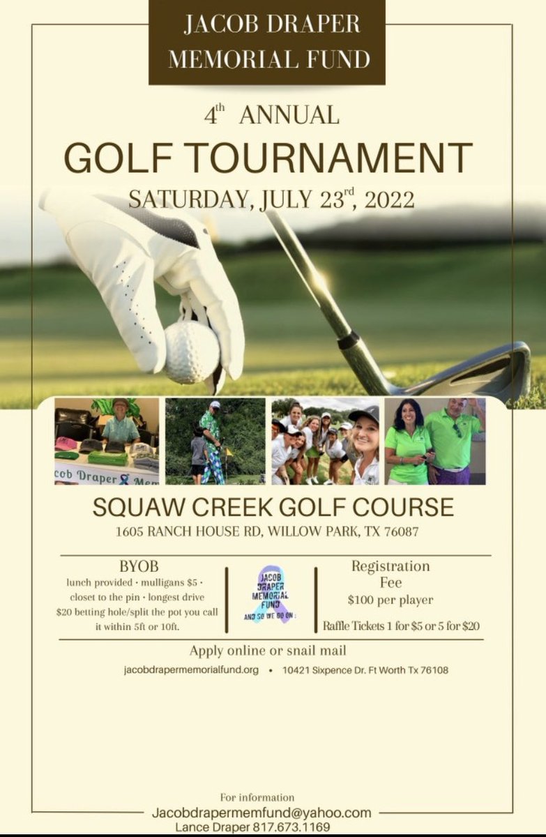 Ables24's tweet photo. !!!ATTENTION!!!

My families annual golf tournament is officially 5 months out! We do this to promote suicide awareness in our community in honor of my beloved brother who is no longer with us. It’s for a great cause and is always a great time for all the golfers! Come join us!! https://t.co/Qo8BLSw0wY