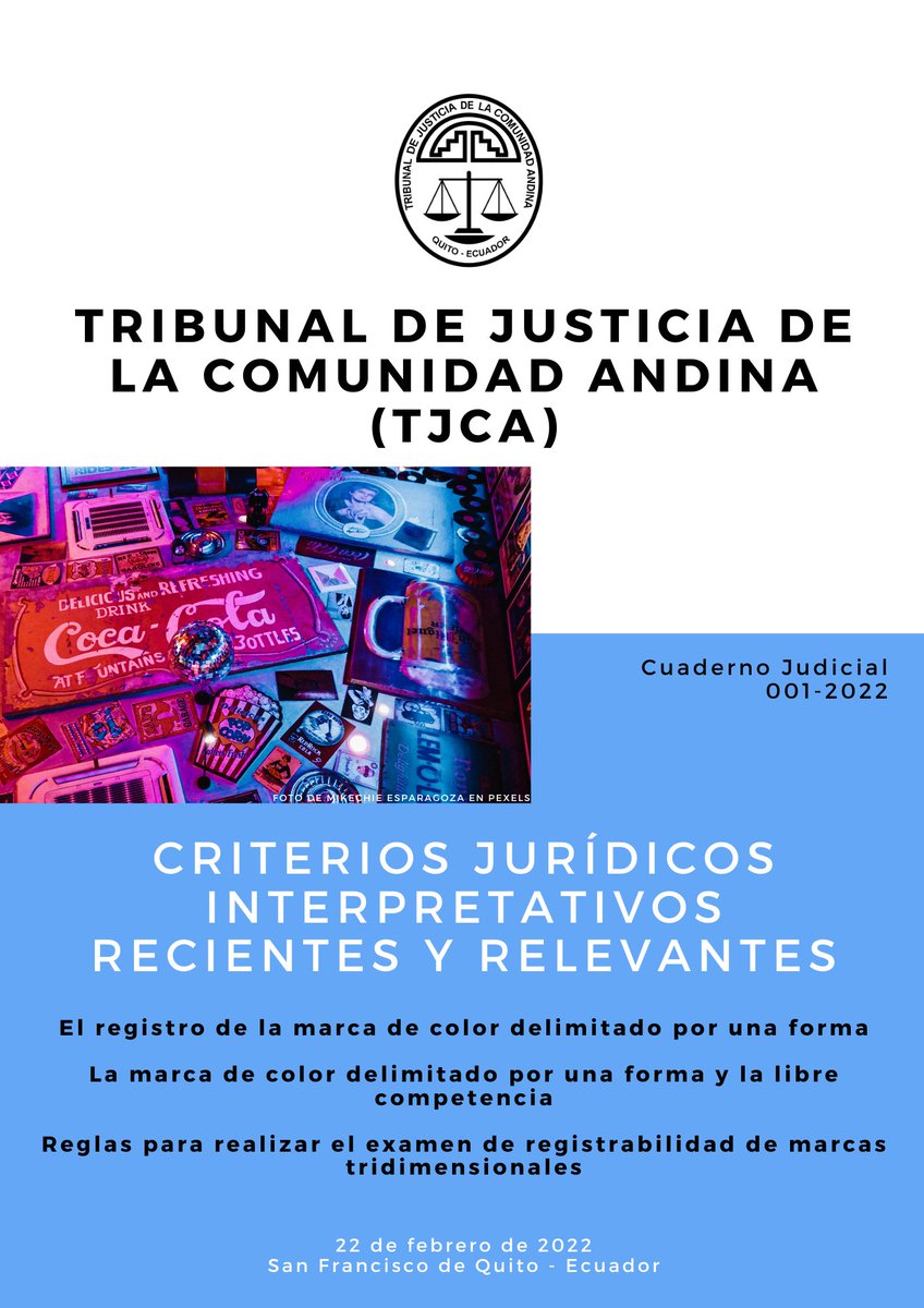 Compartimos la publicación: Cuaderno judicial 001/2022, en el cual se podrán encontrar criterios jurídicos relevantes y recientes emitidos por el Tribunal de Justicia de la Comunidad Andina.
La publicación puede ser descargada en el siguiente link:
bit.ly/3M72dWT