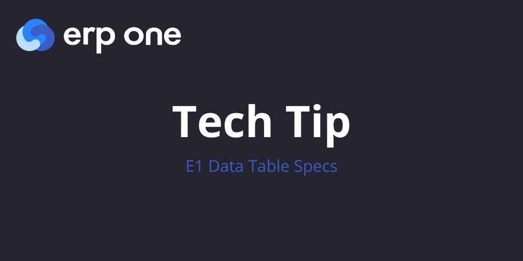 mthibeault75's tweet photo. ERP1Consulting "Do all your E1 data tables match their corresponding central object specs? Running list tables that differ from E1 Spec will show any missing tables, column mismatches, and missing or mis-matched table indexes. You can also generate a… https://t.co/1YLwu8Q6Cy"
