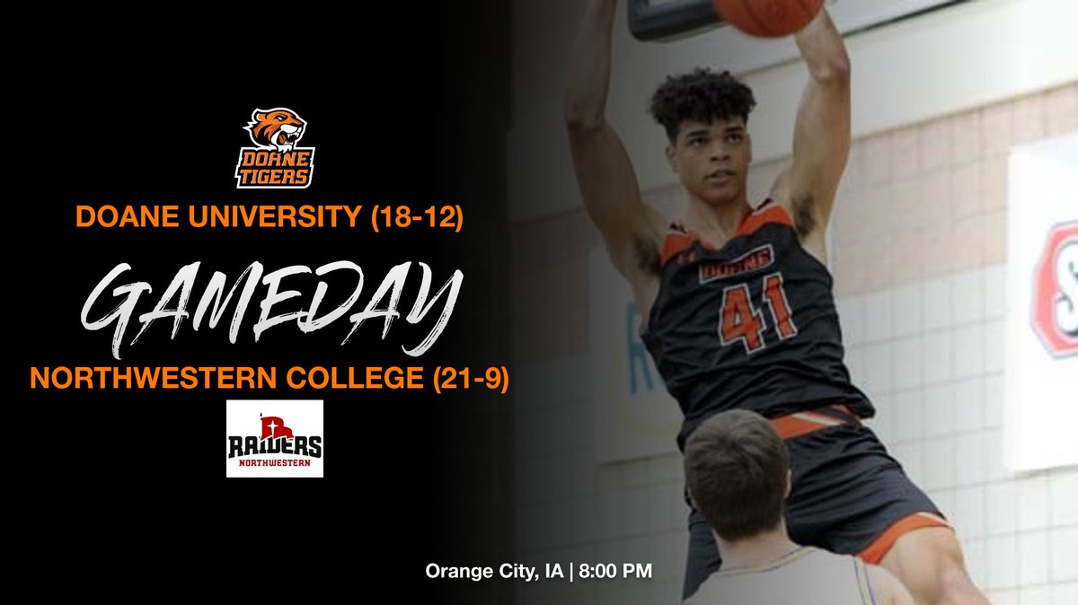 DoaneTigersMBK's tweet photo. GAMEDAY! 
GPAC Tournament Quarter Finals!
🆚 Northwestern
📍Orange City, IA
⏰ 8:00 PM
💻https://t.co/tAuqCLo5mc https://t.co/4mjbW8WP8f