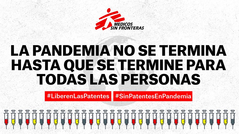 MSF_Espana's tweet image. 📣 Mañana domingo, los gobiernos tienen una oportunidad histórica de supeditar las vidas a los beneficios y adoptar el #TRIPSWaiver.

¡Retuitea y di a los gobiernos que se pongan del lado correcto de la historia!

🌍 #SinPatentesEnPandemia #MC12

msf.es/actualidad/los…
