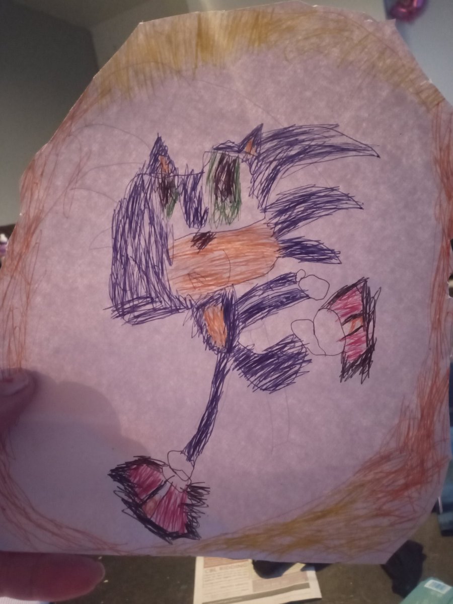 nutcracker8095's tweet image. #VeryWBD22 my 5 years old picture of his favorite character sonic the hedgehog