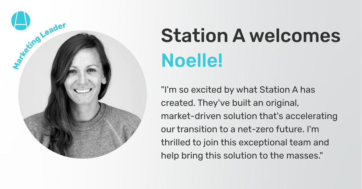 stationainc's tweet photo. 🥳 We are thrilled to welcome Noelle West as our #Marketing Leader! Noelle brings 10+ years of experience in product launch and growth campaigns and will spearhead the expansion of our first-of-kind #cleanenergy #marketplace! https://t.co/dkgcvbH8hA