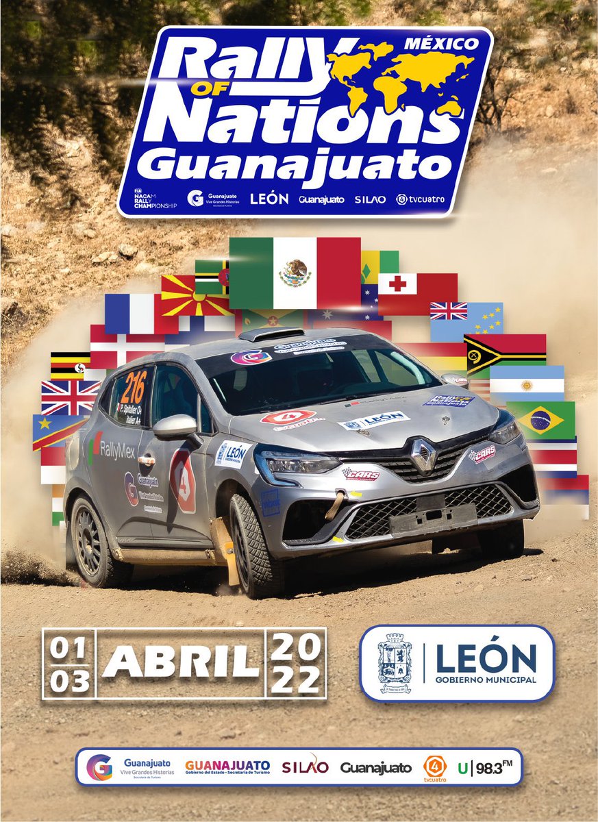 ¡Caminos de Guanajuato! 

Vive el Rally de las Naciones del 1 al 3 de abril de 2022. 👇✅

Arrancada en la Alhóndiga de Granaditas. ¡No te lo puedes perder! 
🏁 #ComisiónRallies | #ElRallyNosUne
