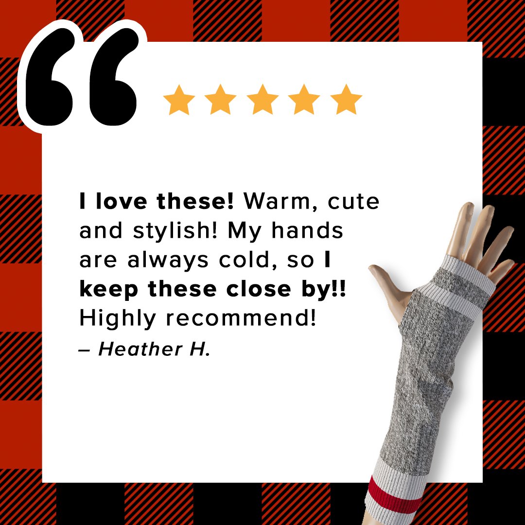 With our Red Texting Mitts, Heather keeps her hands warm &amp; her fingers free for all her winter outdoor live tweets🤳

Order today at pook.ca