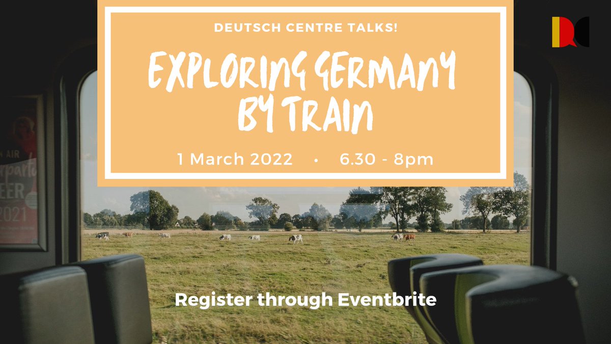 DeutschCentre's tweet photo. Join us for our next #DeutschCentreTalk as we embark on a virtual train journey through parts of Germany with travel-blogger Sandra Wickert. Next Tuesday, 1 March at 6.30pm in support of @EmmelinesPantry
#imld22 #languages #traintravel #tourism #Germany https://t.co/0OgPtyevFf