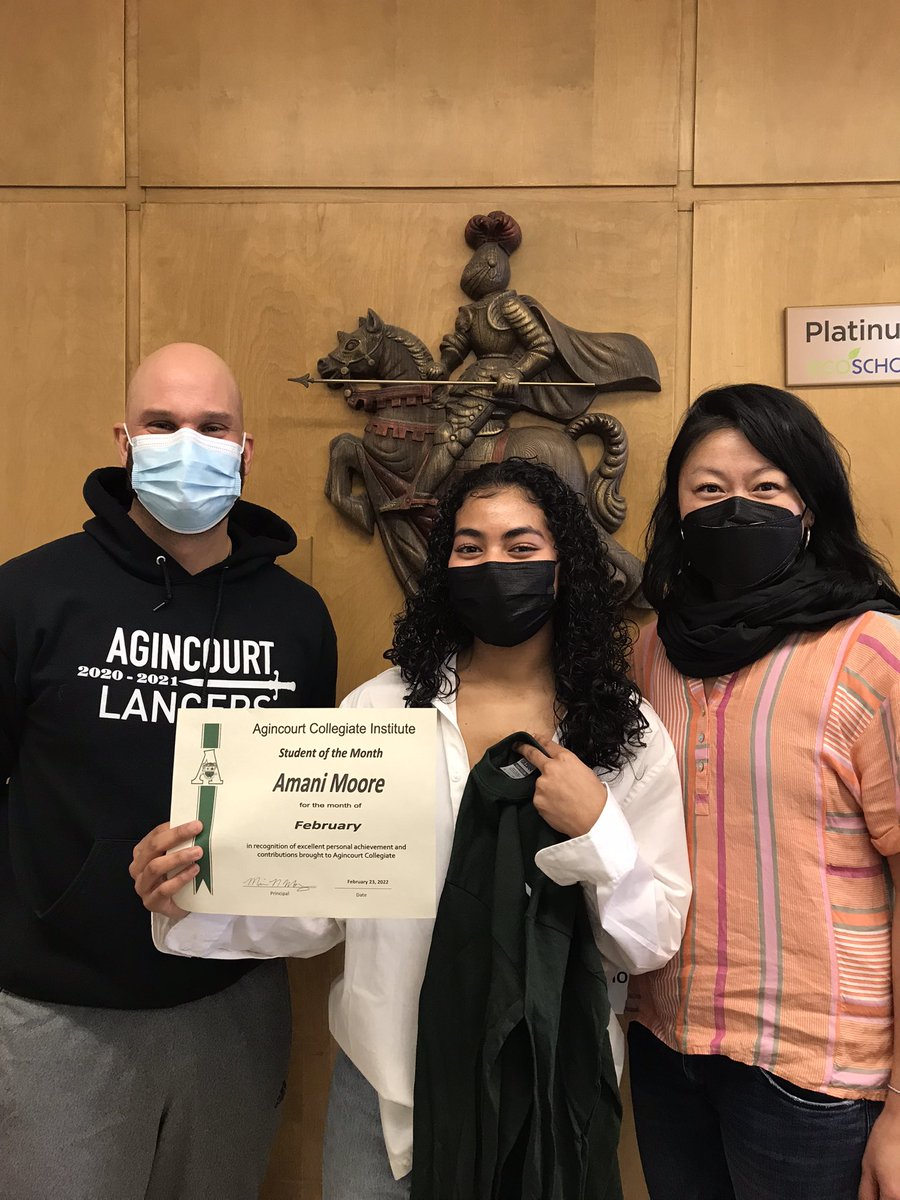 Congratulations Amani Moore on February’s ‘Student of the Month’ award!! #tdsb #lc3