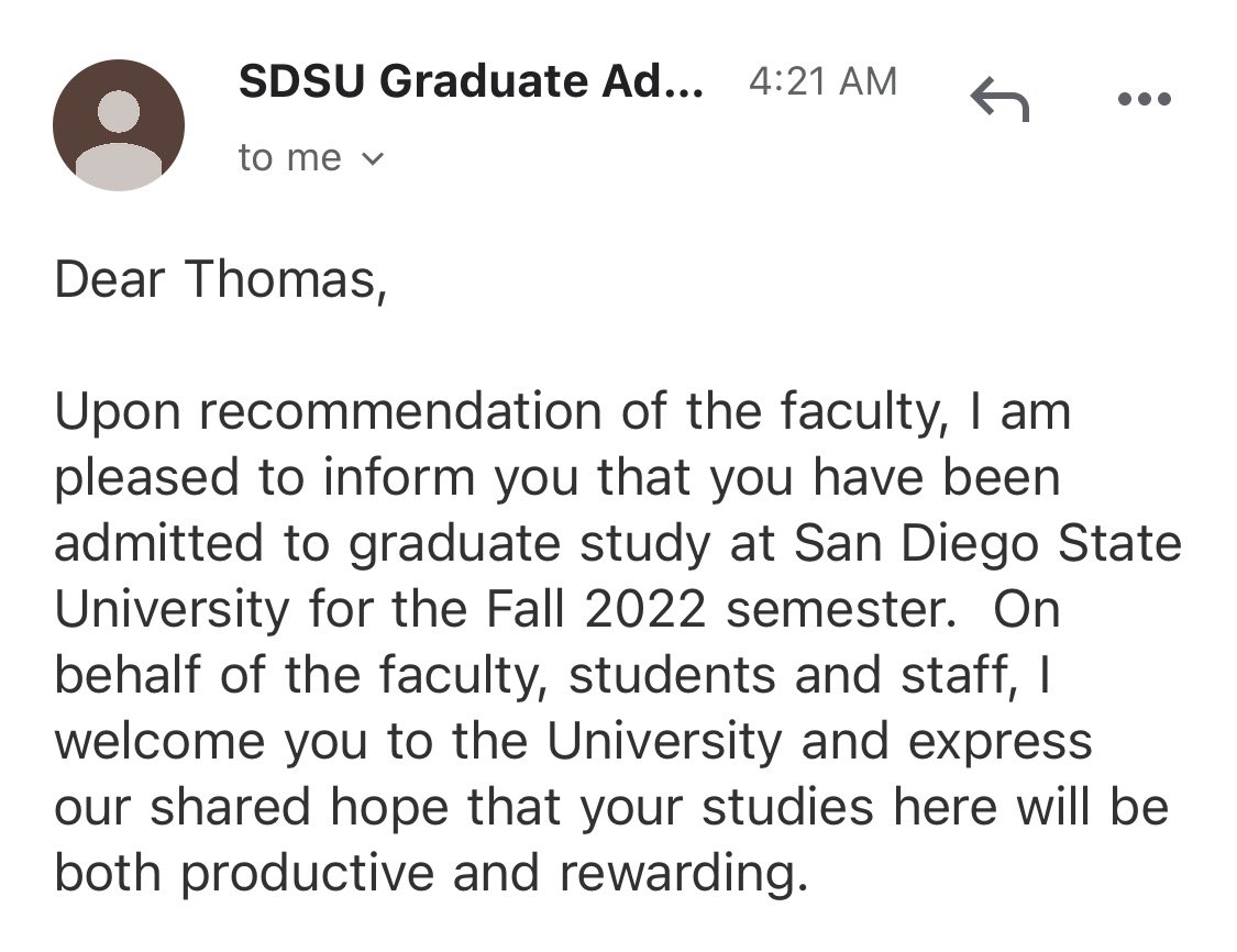 tawRidge's tweet photo. 1. Yay! :)
2. Why is my school sending out admission emails at 4:21 am? https://t.co/9j5wxagAMu