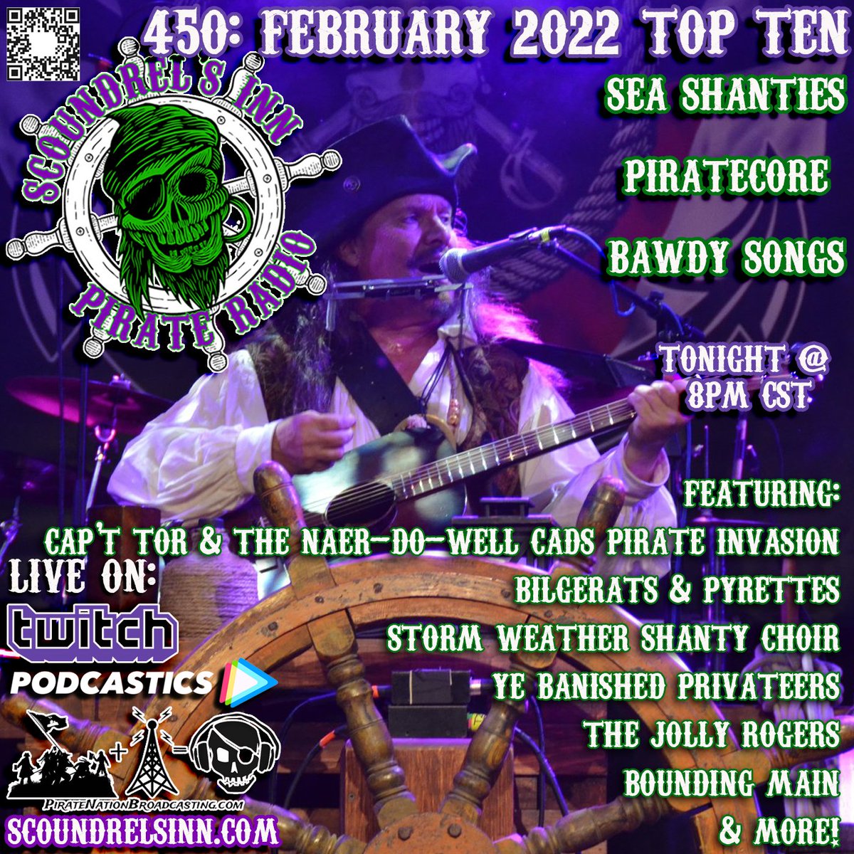 scoundrelsinn's tweet photo. I hope you're ready for tonight! Top Ten for Feb 2022 and getting ready for our trip to St Augustine tomorrow!
https://t.co/91f2CIkfNu 
#pirate #piratemusic #scoundrelsinn https://t.co/gJjS8ZUvb3