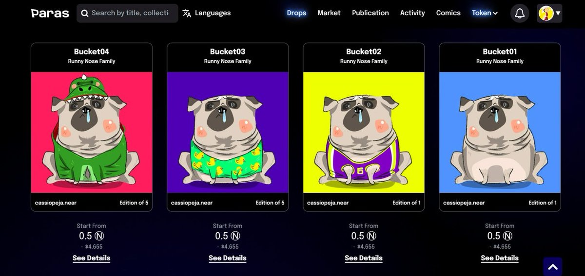 ลองตลาดใหม่ด้วยแก๊งหมาอ้วนน้ำมูกย้อย 6 ตัว ประเดิมด้วยตัวแรกเจ้า Bucket ครับ ☺️
Fat dog gang with runny nose but together happily Consists of 6 members contains 30 cards is normal 24 and Rare 6.
paras.id/collection/run…

#NEAR #paras #parasnft #nearNFTs #nftdrop #NFTTHAILAND