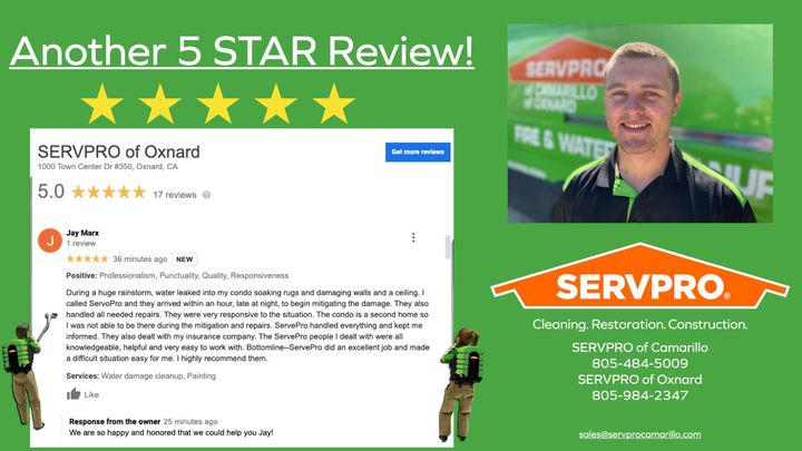 Way to go Martin Nunes Jr.  for another 5 STAR Review! We know you worked hard on this one from the beginning all the way to the end!

#camarillo #camarillocalifornia #waterdamage #waterdamagerepair #storm #stormdamage