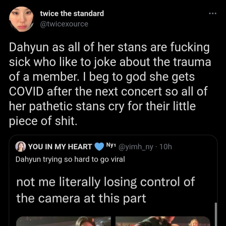 Protect_Dahyun's tweet photo. [TWITTER REPORT] 

🚨 REPORT account as 
1) abusive, hateful > disrespectful, offensive
2) hacked 

✅ do help us mass report the user without engaging to any of their tweets so the reports can be effective

Link to the account: 
https://t.co/QsOH1zDelZ https://t.co/cIVEhsUnI3