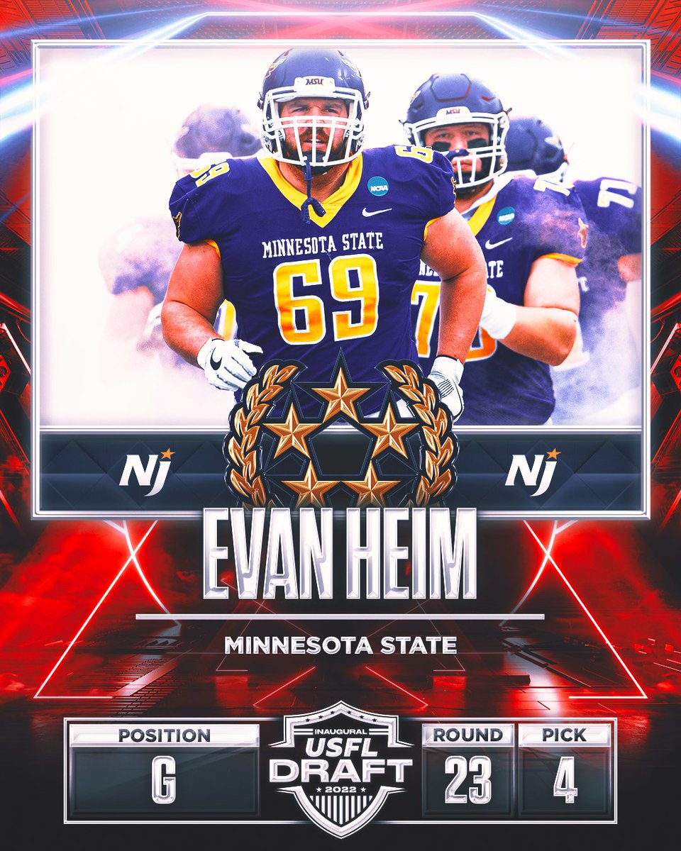 UFLGenerals's tweet photo. In Command! 🇺🇸🎖

The Generals have selected Evan Heim 🙌 #USFLDraft #InTheTrenches https://t.co/kLP1QNfdFl