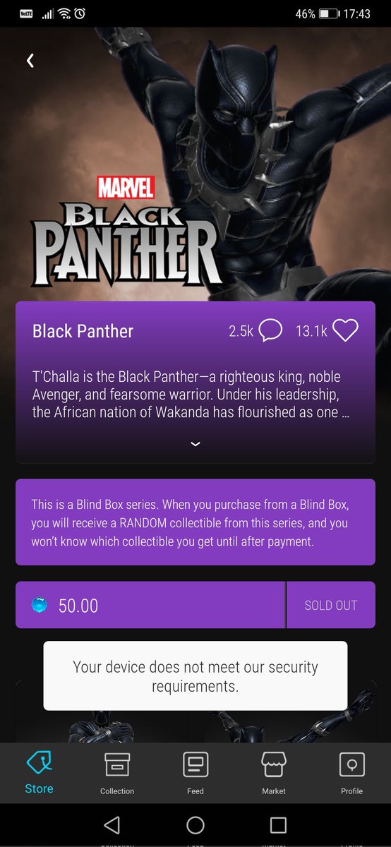 ritchi09's tweet photo. @veve_official @Marvel @veve_official I get this error only when on WiFi. I've deleted and re downloaded still the same issue? Any help? Thanks https://t.co/pCoyh0z9Wd