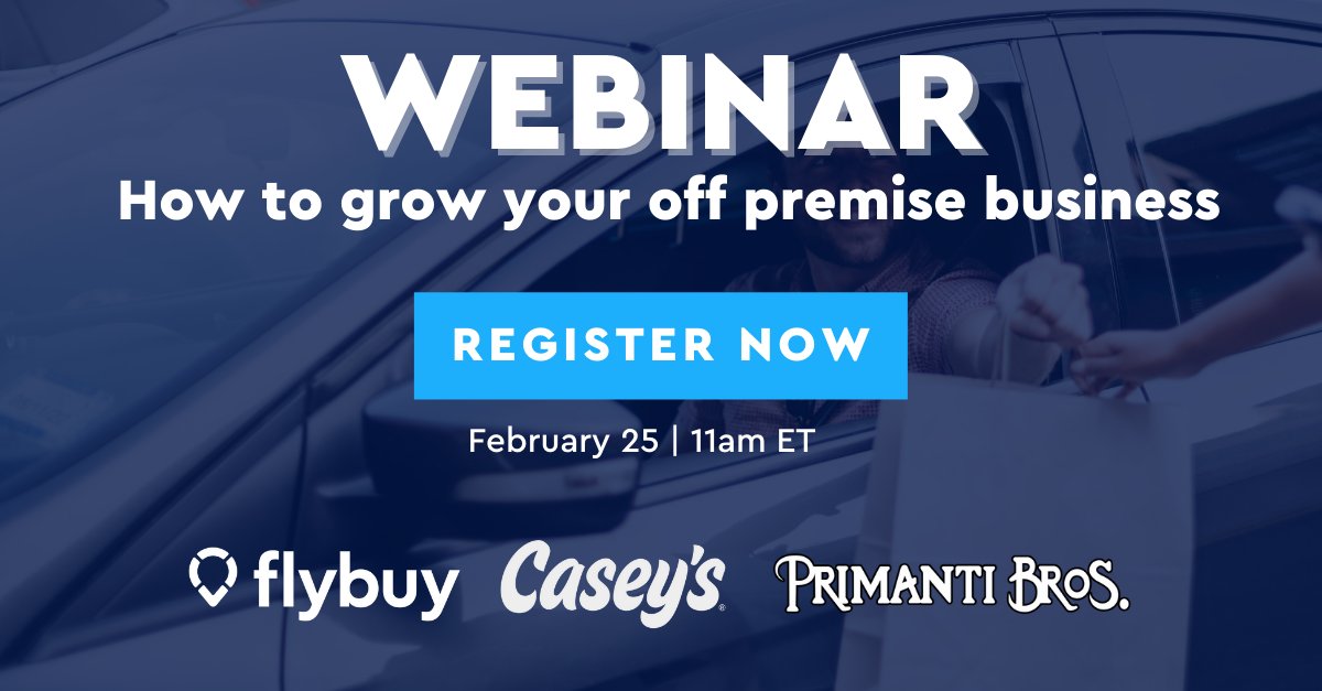🚨🚨Last chance! Join the discussion on how they to grow your #offpremise business while navigating #inflation and the #labor crisis.

🗣Art Sebastian Adam Golomb Jeff Baskin
📅 Feb 25
🕚 11am ET
👉 bit.ly/35otfru