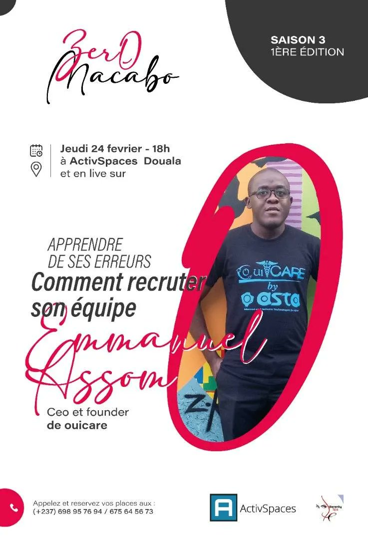 ActivSpaces's tweet photo. Nouvelle orientation du concept #Zer0Macbo. Nous allons aborder les problèmes les plus récurrents chez nos entrepreneurs. 
Nous apprendrons des erreurs de @assom_emmanuel sur Comment recruter son équipe dans cette 1ère édition saison3.
🗓24/02
🕕18h
Lien: https://t.co/KjE3H73h9W https://t.co/iQa48r4pkG