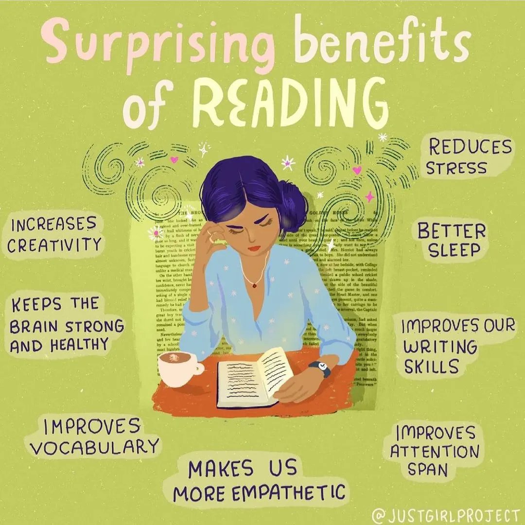 When is the last time you read a book? #readingbenefits #creativityboost #stressrelief