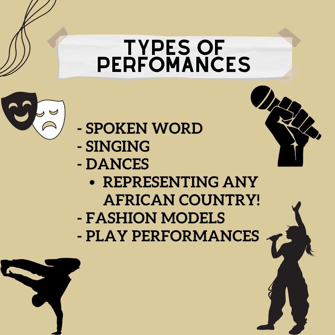 PERFORMERS WANTED for African Night 2022! If interested please fill out the link that is in our bio. DEADLINE IS MARCH 1st! Dm or email us with any questions you have. 😊
