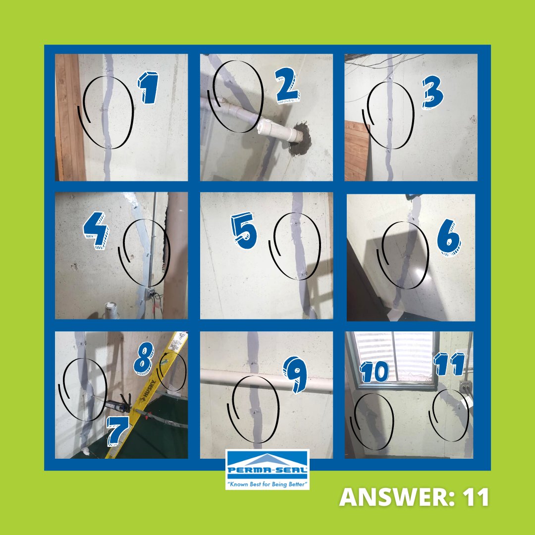 permasealchi's tweet image. How many repaired wall cracks can you spot in the first picture?

Did you get them all? 👀

No matter how many wall cracks are in your basement, Perma-Seal can repair them all!

#GoPermaSeal #WallCrackRepair #SpotThemAll