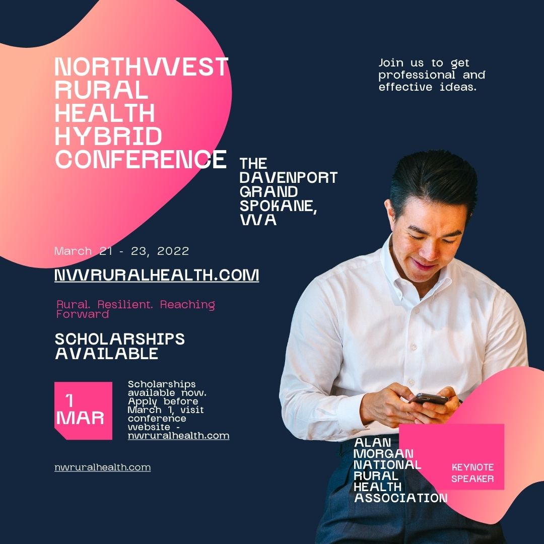 End_Disparities's tweet photo. Join the 2022 Northwest Rural Health Conference which will convene a consortium of healthcare professionals from around the PNW to expand professional knowledge, promote partnerships &amp; explore opportunities to advance #ruralhealth. Scholarships available! https://t.co/Zm6Ti5blic https://t.co/xD8LmUuPFq