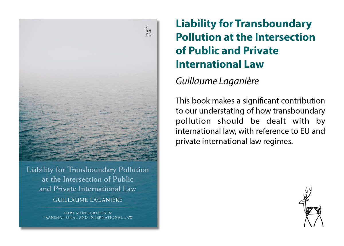 hartpublishing's tweet photo. Out tomorrow: 'Liability for Transboundary Pollution at the Intersection of Public and Private International Law' by Guillaume Laganière #EnvironmentalLaw #InternationalLaw #TransboundaryPollution https://t.co/aX9K8tzTfg https://t.co/gODQf1P6tg