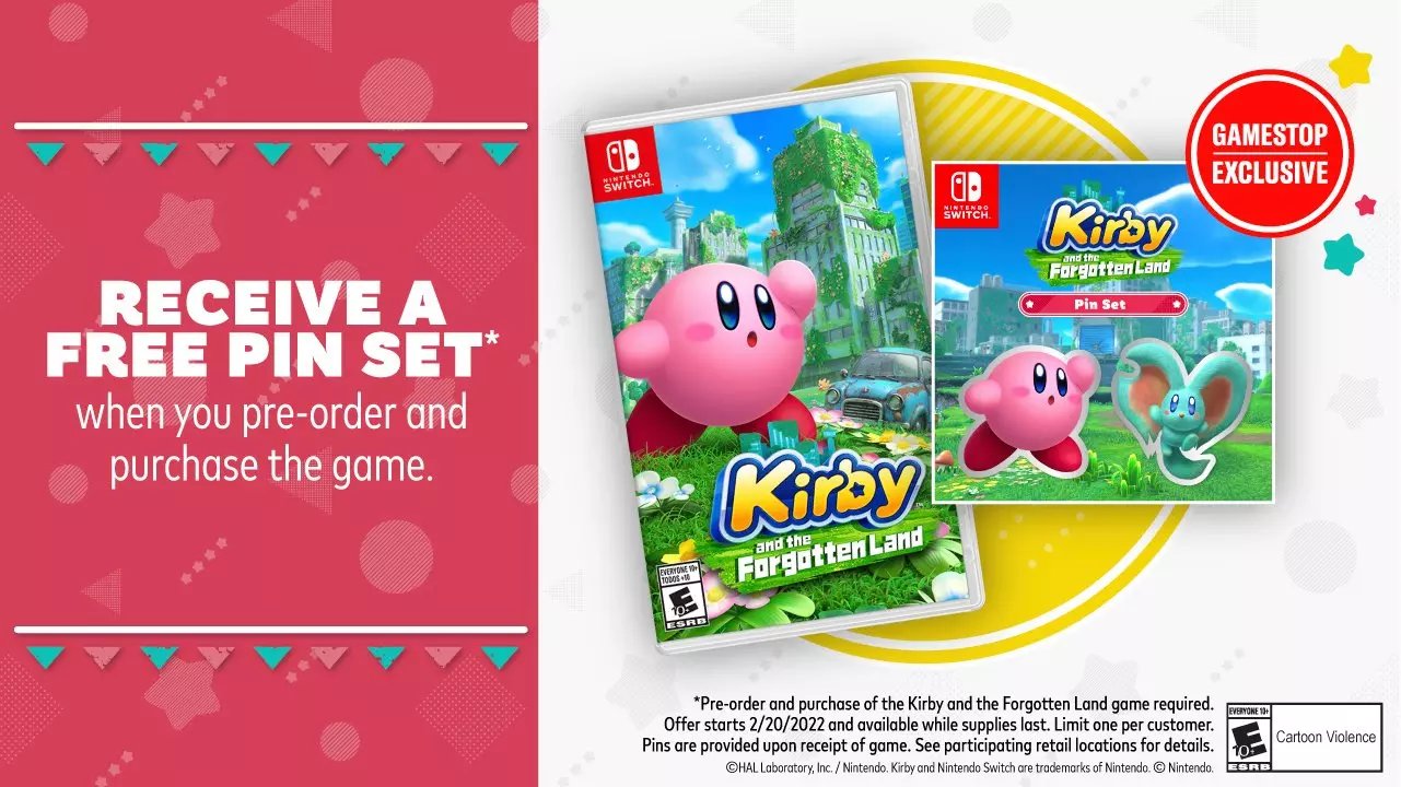 Kirby and the Forgotten Land with Pre-Order Bonus Kirby Popsocket -  Nintendo Switch 