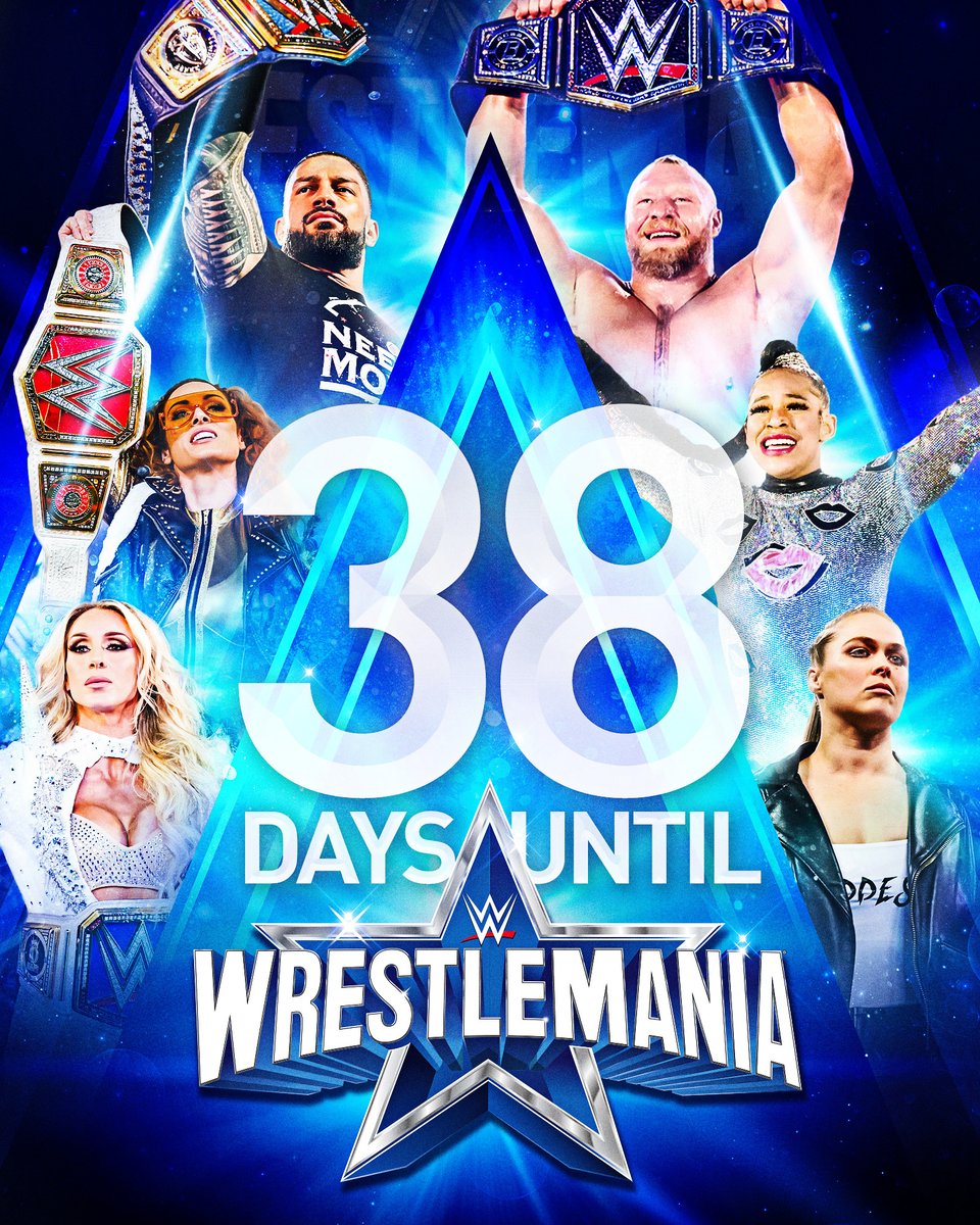 The most stupendous countdown ever: 38 days until #WrestleMania 38! 🤩