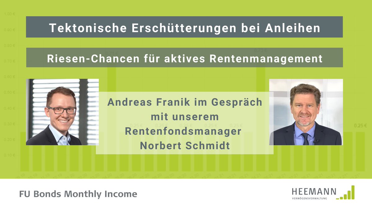 Unser Rentenfondsmanager Norbert Schmidt im Interview bei Andreas Franik: Tektonische Erschütterungen bei Anleihen - Riesen-Chancen für aktives Fonds-Management

youtu.be/AUD-OiIWGsM
#inflation #geldanlage #zins #anleihen #finanzen