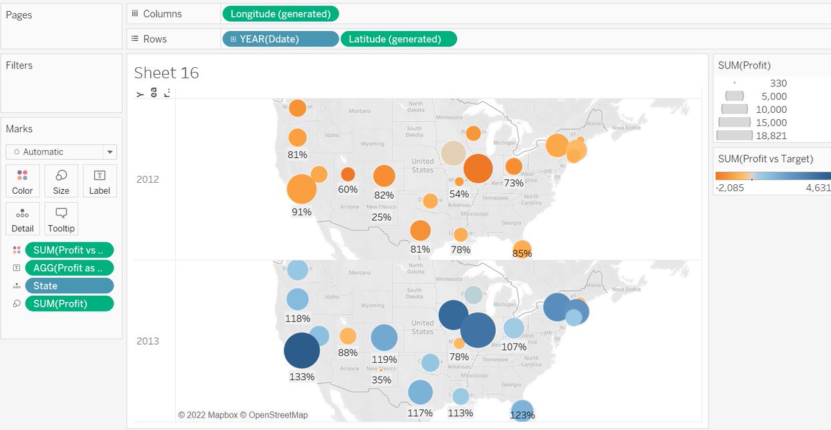 marionya's tweet photo. Day 6: Summarizing Data &amp; More Visualizations
Summarize data using % of total, YTD, average, max &amp; min
using formula to create calculated field and integrating them to views
Using page shelf to page thru your data. wow!
#tableau #100daysofds https://t.co/9dDCmXiZ9h