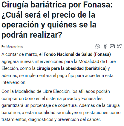 Sigamos profundizando en esta gran noticia. El bono PAD para Cirugía Bariátrica de FONASA en todo tipo de instituciones.  bit.ly/3HghKzE