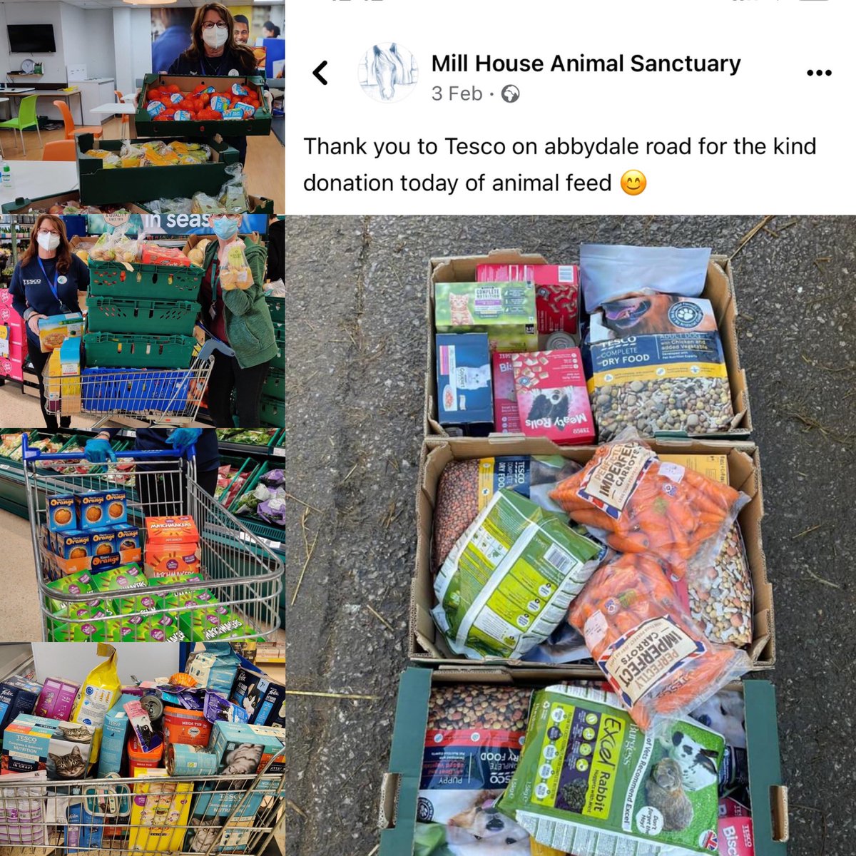 All things community at Tesco Abbeydale over the past week, a donation to <a href="/AppealShoebox/">SheffieldShoeboxAppeal</a> Mother’s Day appeal, fruit made its way to <a href="/GleadlessF/">GValley Foodbank S14</a> to help with lunches in half term break, fruit &amp; goodies for <a href="/pactsheffield/">PACT</a> &amp; a drop of to Mill House Animal Sanctuary 💙❤️ #Sheffield