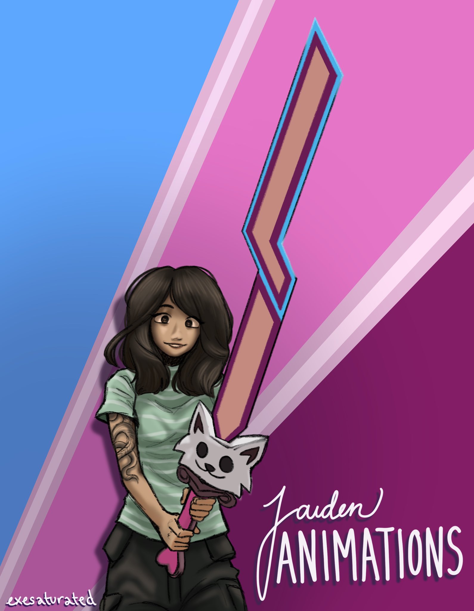 Exe 🐷🎗 on X: Jaiden Animations with her new sword x) #jaidenanimations  #jaidenanimationsfanart @JaidenAnimation  / X