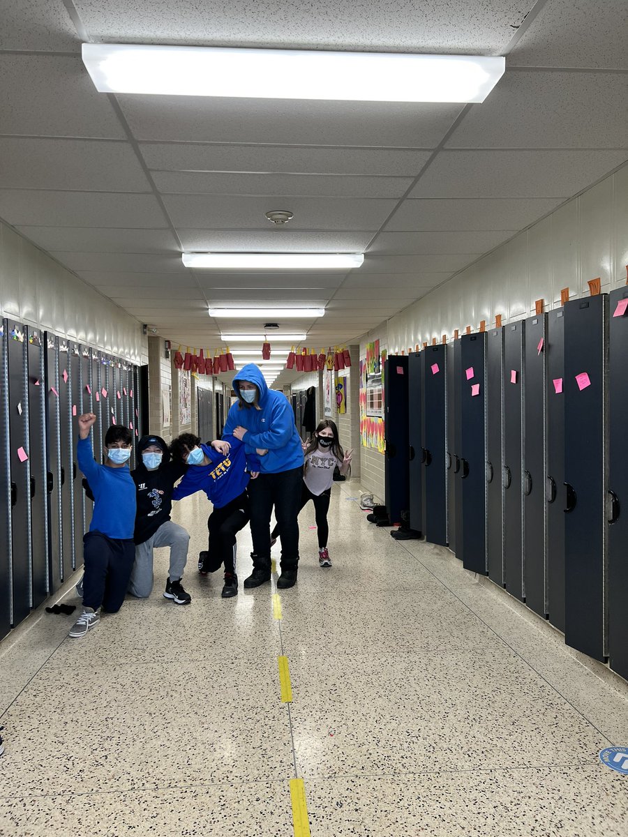 The 7/8s were excited to participate in our school wide initiative of spreading positivity through anonymous compliments on post-it notes - our hallways are a sea of pink!!! #PinkShirtDay2022  <a href="/FitchSchool/">Fitch Street School</a> <a href="/dsbn/">District School Board of Niagara</a>
