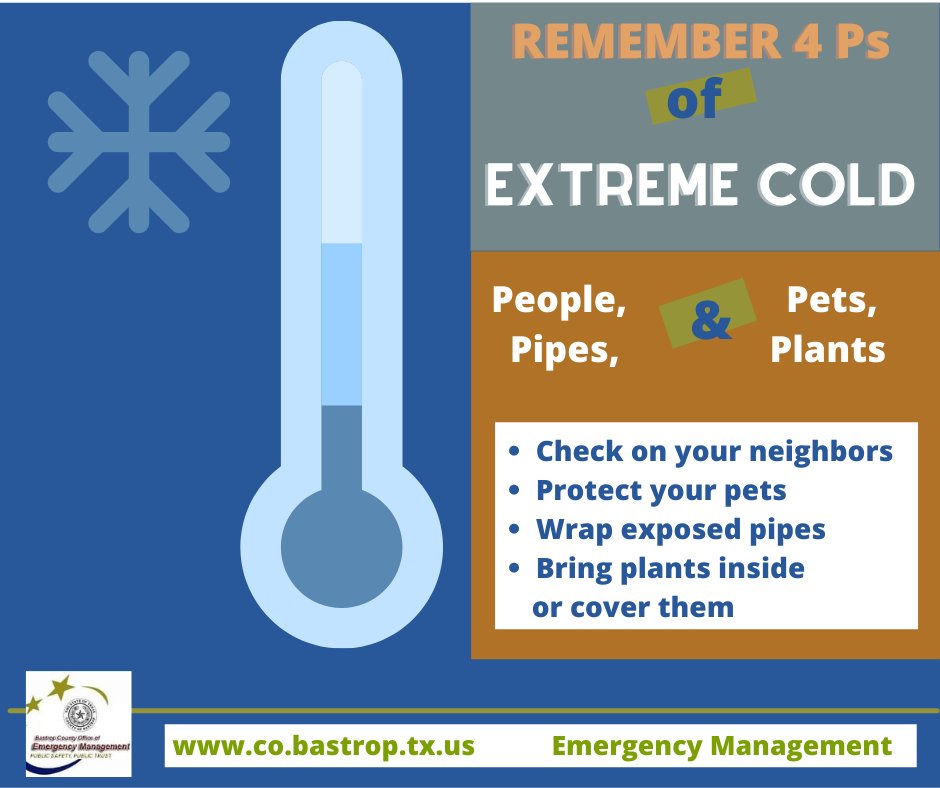 A Winter Weather Advisory has been issued through 12 p.m. Thursday for Bastrop Co. 
WHAT--Freezing rain is expected.
IMPACTS--Very slippery overpasses, bridges and elevated walkways are possible.
For the latest road conditions for that state, go to drivetexas.org.