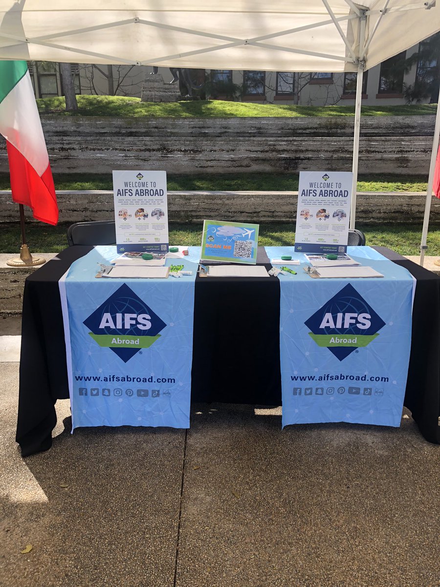 aifscustomized's tweet photo. @ChapmanU @CUGlobal students! Stop by Attallah Piazza until 2pm to learn about all study and internship abroad opportunities. https://t.co/aTN6T84ONr
