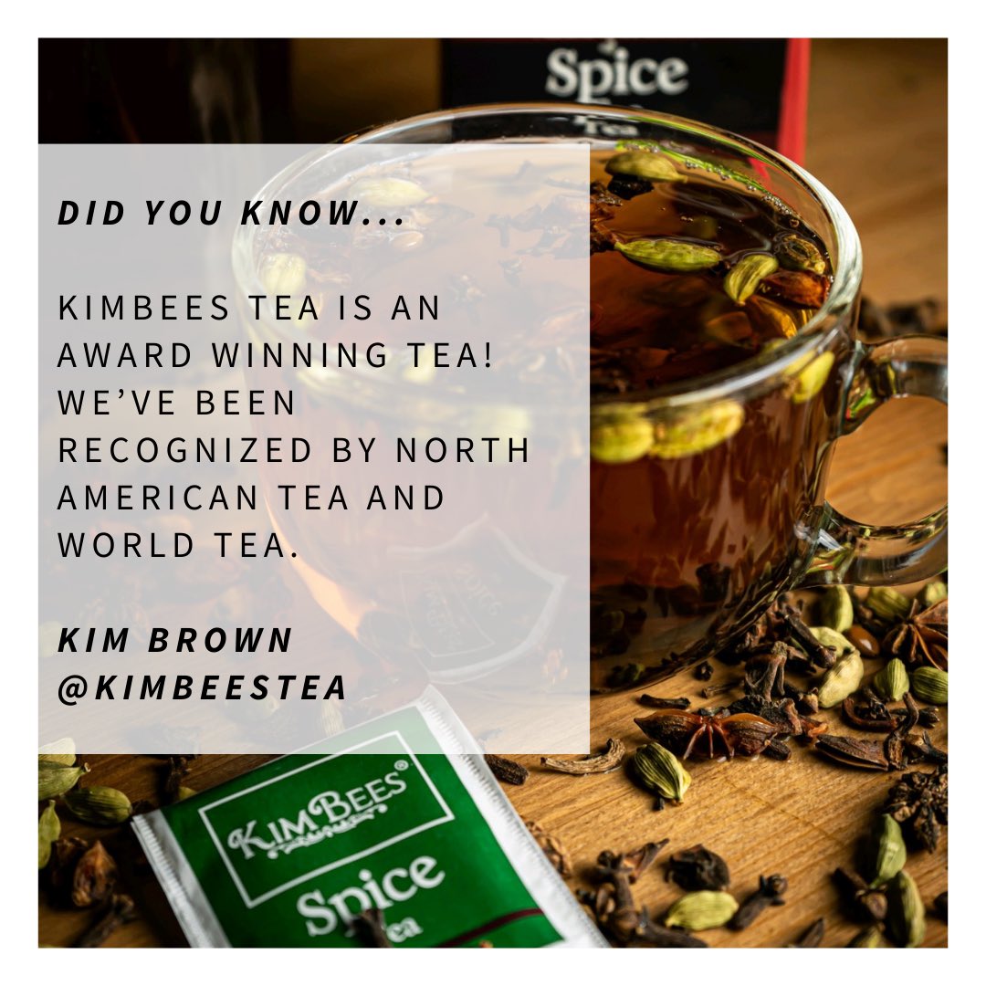 KimBeesTea's tweet photo. Did you know @KimBeesTea is an #awardwinningtea? We have been recognized by #NorthAmericanTea & #WorldTea!
A simple luxury everyone can afford!
https://t.co/wIwLvBw1W3
#gourmettea #greensboronc #blackgirlsdrinktea #teabrand #ceylonteas #srilankatea #spicetea
#kimbeestea https://t.co/vIgJbyLKGu