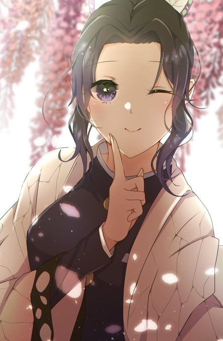 綿抜 皐-Illustrator-🌒ご依頼、Skeb募集中✨さんがTwitterに投稿した胡蝶しのぶ(鬼滅の刃)のイラスト。