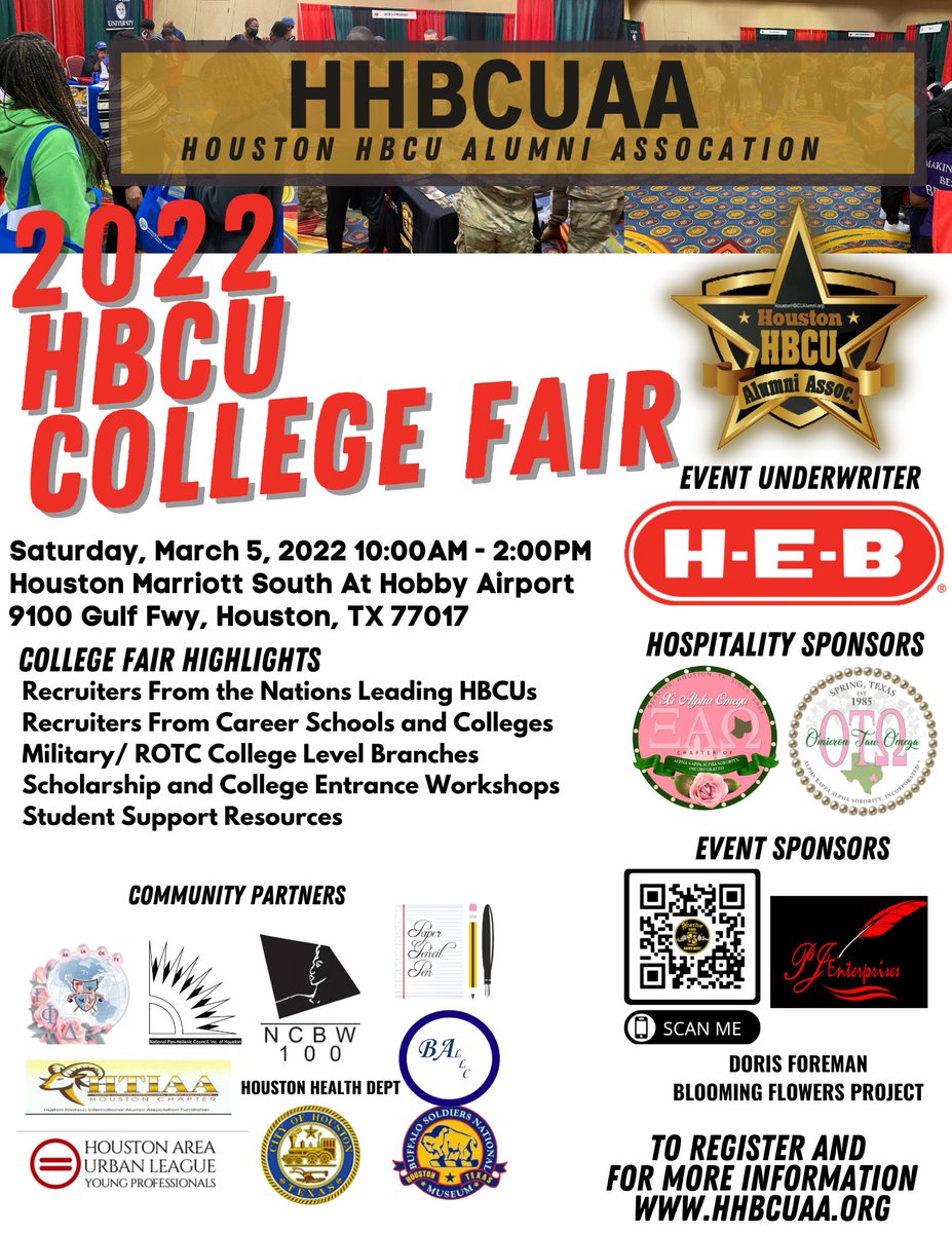 #HBCUWednesday announcement! Don't miss this upcoming HBCU College Fair, Saturday, March 5, 2022, 10 am - 2 pm brought to you by <a href="/HbcuHouston/">Houston HBCU Alumni</a>. A day full of opportunities! 
#HBCU #Scholarship #Career  #college