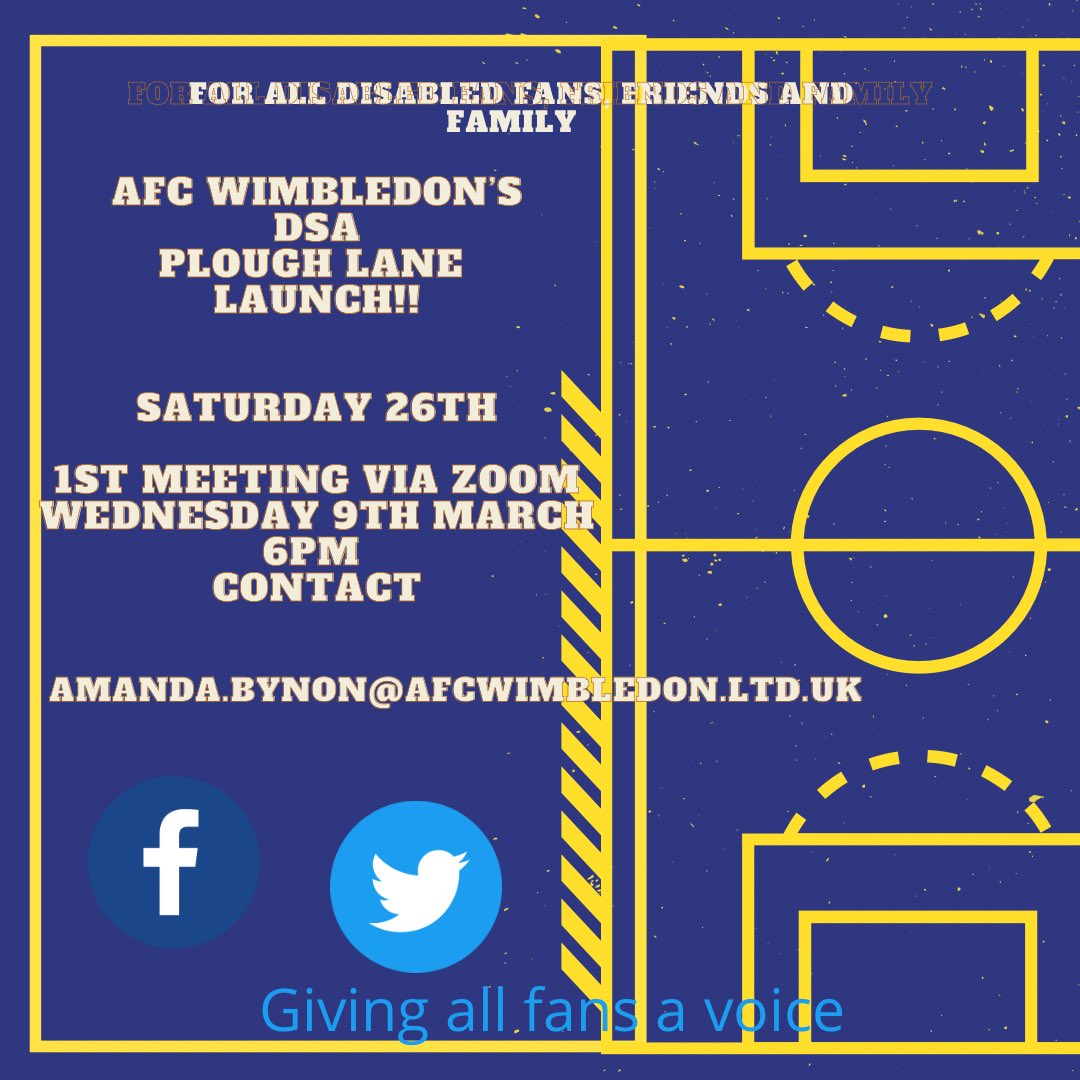 wimbledondsa's tweet photo. Come a join us for the plough lane launch of the DSA!! https://t.co/lgVJ8m0JjC
