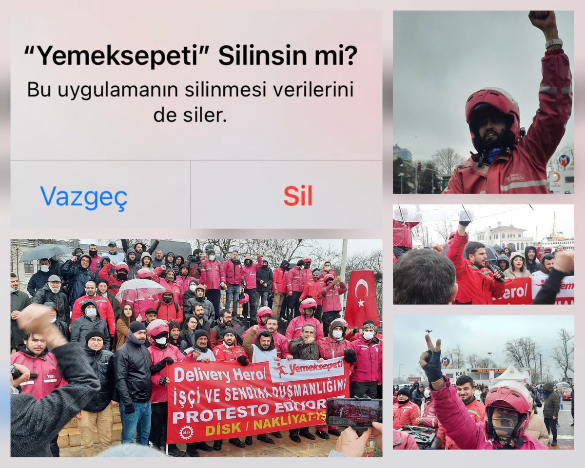 23 gündür sefalet ücretine karşı Nakliyat-iş Sendikası öncülüğünde mücadele eden Yemeksepeti işçilerinin yanındayız. 
Direnen işçiler ile dayanışmaya 
Balık baştan kokar hukuksuzluğa son!
<a href="/HsnBozkurt/">Hüsnü Bozkurt</a> <a href="/add_genelmerkez/">Atatürkçü Düşünce Derneği</a> 
#UygulamayıSildimYemeksepeti