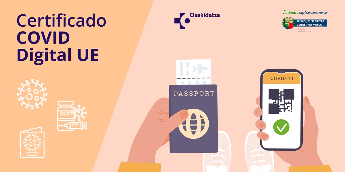 🛂🦠 Desde mañana las personas diagnosticadas de COVID-19 con test de antígeno podrán descargarse el Certificado Covid de “Recuperación” en Euskadi ➕ ow.ly/eLen30sbC3p
