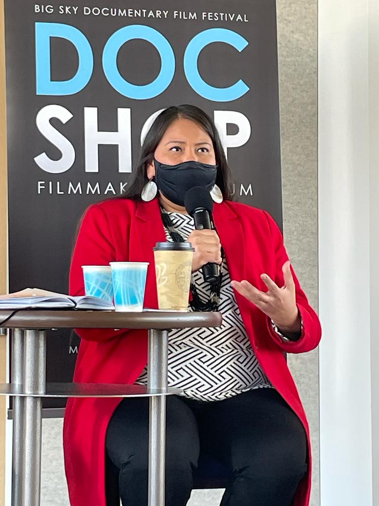 NiaTero's tweet photo. “What has helped feel more confident in my role as a filmmaker is community acknowledging my title and the work. Their support means the most.” - Leya Hale, Filmmaker, #4thWorldMediaLab alum 

#KinTheory @BigSkyDocFest #BigSkyDocFest #bsdff https://t.co/9XssfgKLuY