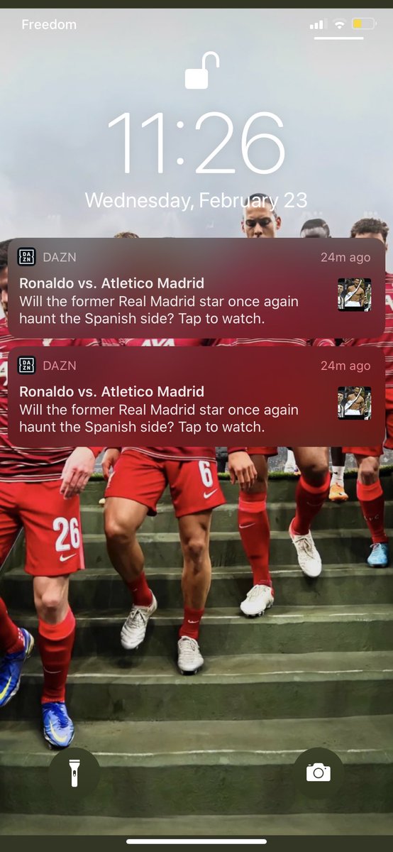 BackpostPodcast's tweet photo. Wait who’s playing Atlético today??? 🤣🤣🤣 @ManUtd @DAZN_CA https://t.co/g9rqhQRXDd