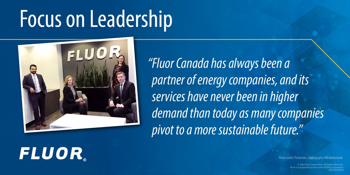 fluorcanada's tweet photo. Fluor Canada is the latest feature of the @calgaryeconomic Focus on Leadership series. Read the article here 👉https://t.co/tFAe4bF1l5
#TeamCalgary #FluorBuildsABetterWorld https://t.co/NUwvzhrDlO