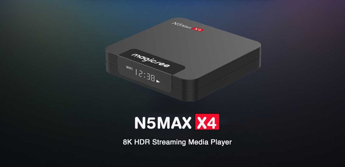 AndroidSmartTV's tweet photo. 🔥#Magicsee N5 MAX X4 is a new Android 11 TV Box with #S905X4 SoC (#AV1)👉https://t.co/6PvdTZspV3 https://t.co/zpFFNWHXPf