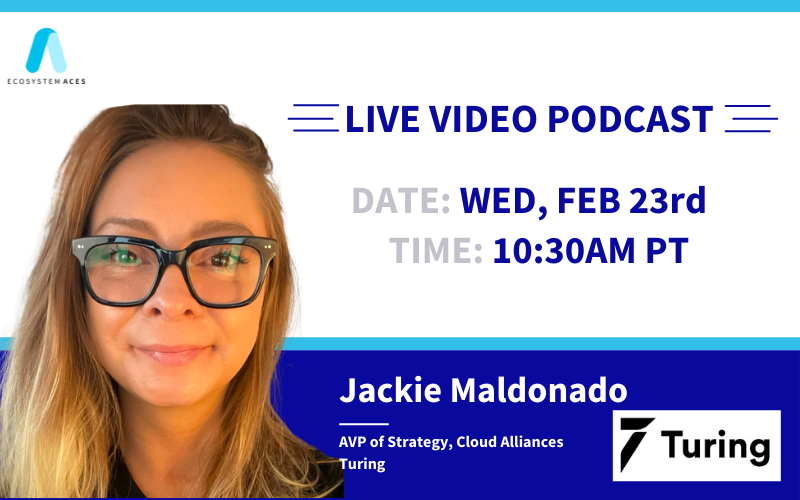WorkSpan's tweet photo. LIVE NOW!
Weโre LIVE with Jackie Maldonado, Associate Vice President of Strategy, Cloud Alliances at Turing, on the #EcosystemAces podcast - hosted by Chip Rodgers, CMO at WorkSpan
https://t.co/G8bvFrh5yy https://t.co/qy4TJuWF3v