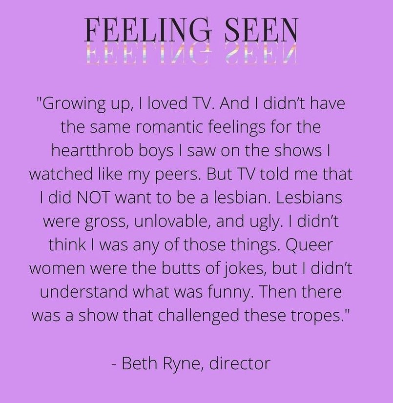 When I saw #Xena I felt like I wasn't alone anymore. I didn't realize how desperately I needed #representation until I had it. This realization led me to make this film. If I felt that way, there must be many other #queer women who had similar realizations thanks to other shows.