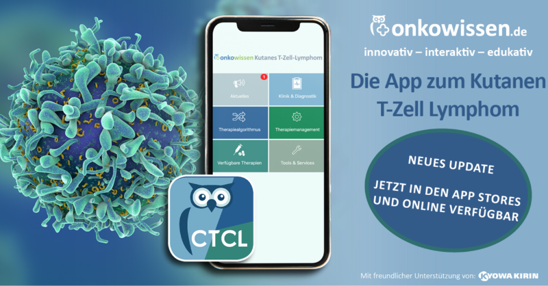 onkowissen's tweet photo. Pünktlich zum #ADO Zertifizierungskurs - das aktuelle Update der #onkowissen CTCL App: Klinik &amp; Diagnostik, Therapiemanagement und alle verfügbaren Substanzen zur Therapie des #CTLC – jetzt verfügbar in den App-Stores oder im Web.