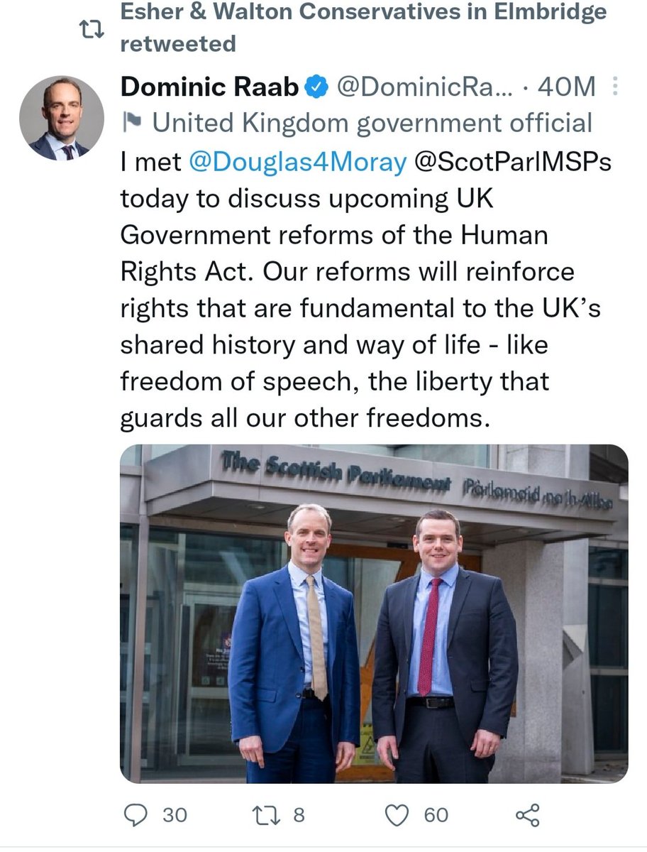 RaabWatch's tweet photo. The reality is "reform" of the Human Rights Act are a massive government power grab.
You just can't trust Raab.
Read what Liberty say... https://t.co/Ba2iotYjVK
#StopRaab
#HumanRightsAct
#EsherAndWalton https://t.co/tvEsWJyEmR